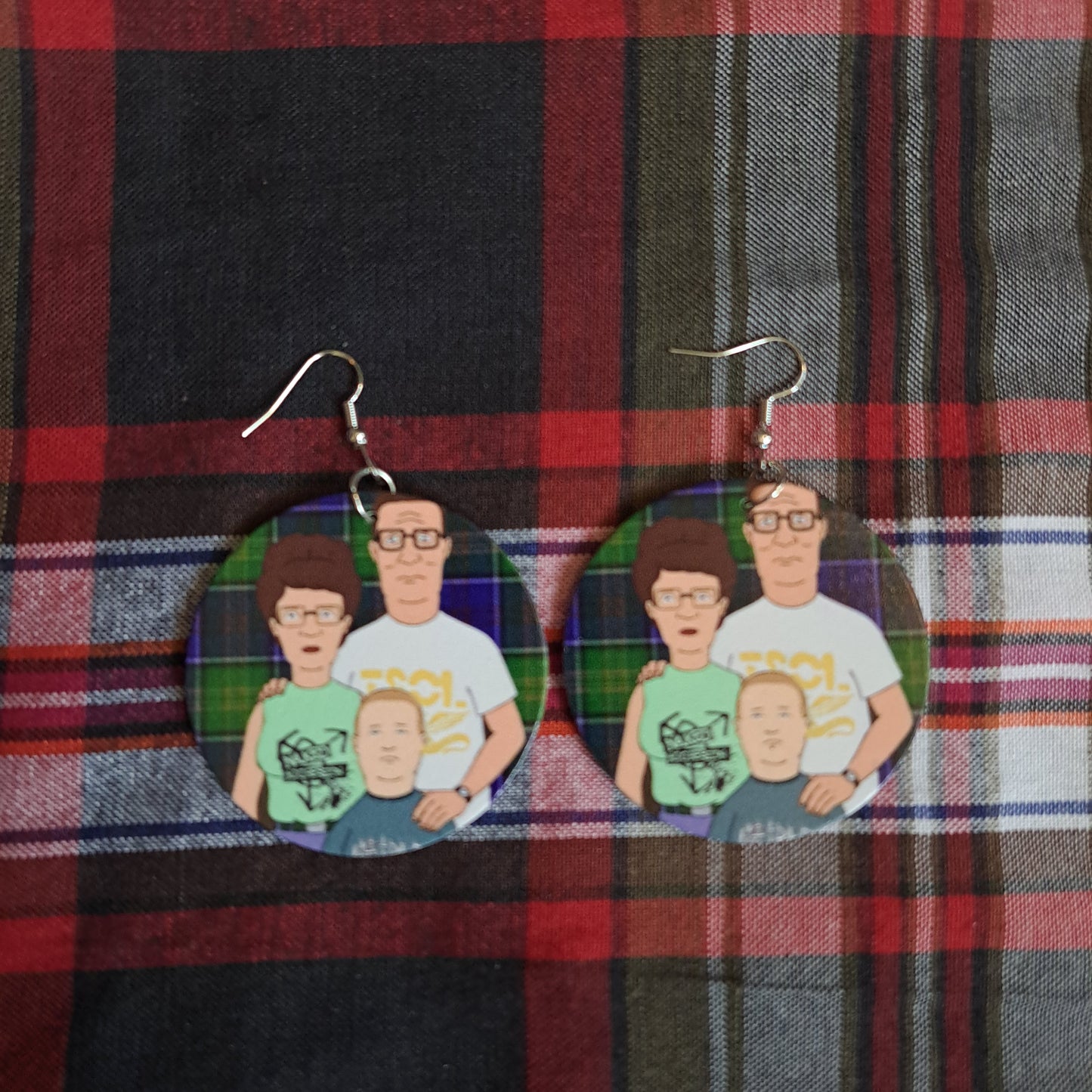 The Hills love Punk Earrings, King of the Hill,  double sided, punk