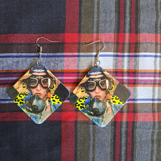 Tank Girl Earrings,  double sided, punk