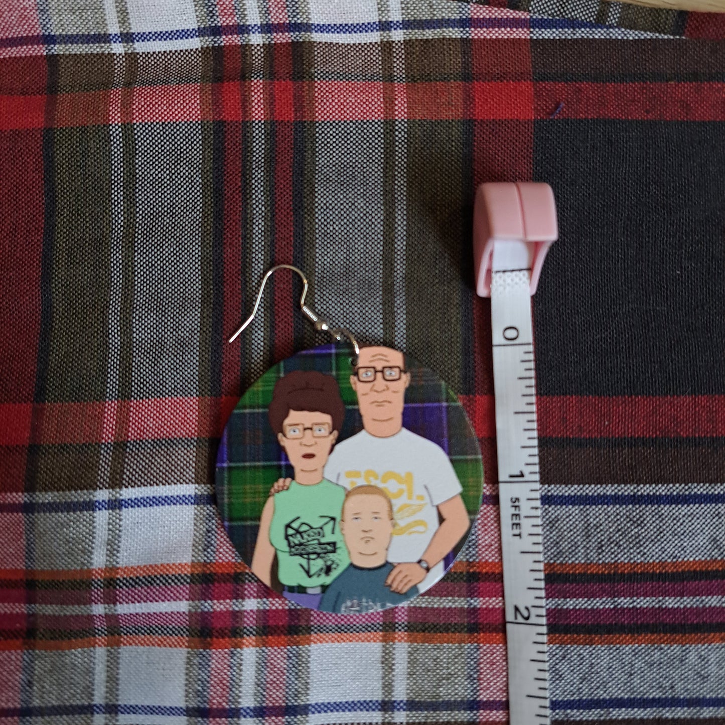 The Hills love Punk Earrings, King of the Hill,  double sided, punk